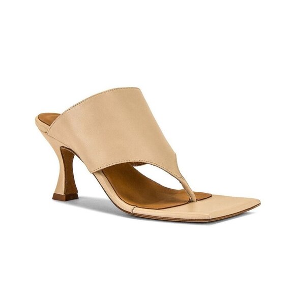 TORAL Mule Sand Leather Thong Square Sandals Womens Size 39 - Picture 1 of 9
